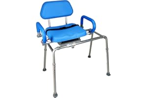 HEALTH MEDICAL FAB Sedia per Vasca da Bagno o Doccia, Scorrevole con rotazione a 360° e Braccioli Ribaltabili - EvA