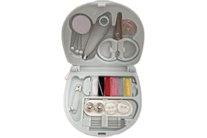 TSLRSA 1 PCS Kit da Cucito da Viaggio, Mini Kit da Cucito, 7 Accessori da Cucito Fai da Te di Alta qualità per la casa, i Viaggi e Le emergenze, Pieno di Aghi da Cucito, Forbici, ago, Filo (Azzurro)