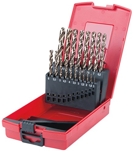 KS Tools 330.3620 HSS-G Co 5 Spiralbohrer-Satz in Kunststoffkassette, 19-teilig, 1-13 mm
