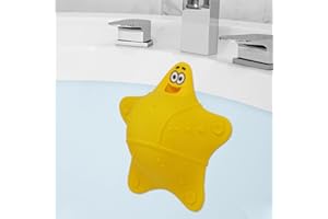 HengLiSam Bathtub Overflow Drain Cover, Bath Accessories, Soak Bath Overflow Drain Cover, Silicone Bath Tub Drain Plug with 5 Suction Cup, Add Water for Deeper Bath, Cute Tub Stopper (Orange)