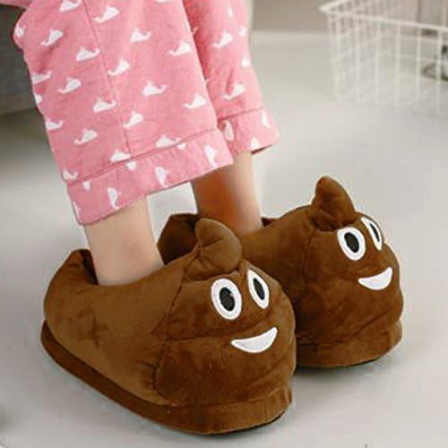 Tdogs UK Emoji Slippers, Women Cotton Poo Bedroom Slippers To Comfort Feet 11.2*5.3 inches