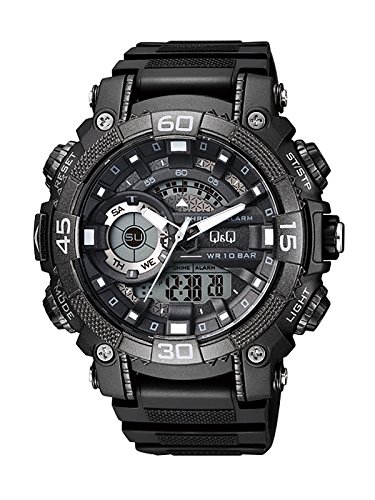 Q&Q Reloj de los hombres GW87J001Y analógica / digital con Correa de Resina