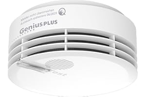 Hekatron 31-5000020-06-02 Rauchmelder Genius PLUS mit integrierter Batterie (10 Jahre Lebensdauer) – inkl. 1 x Klebepad – App