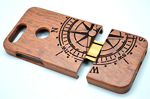 PhantomSky Huawei Honor 8 Funda de Madera   Serie de Lujo  Natural Hecha a Mano de Bamb   Madera Carcasa Case Cover para tu Smartphone - Comp  s Palisandro Rosewood Compass 