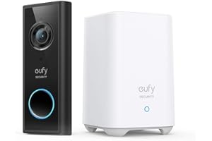 eufy Security Timbre con vídeo inalámbrico Alimentado por batería, 2K HD, sin tarifas mensuales, IA detección de Personas Inteligente, Audio bidireccional, Muy fácil de Instalar, Homebase Incluido