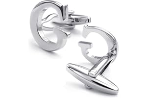 HONEY BEAR Męskie spinki do mankietów z inicjałem alfabet srebrny biały stal ślub formalne biznesowe spinki do mankietów