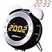 Produktbild Radiowecker mit Projektor und dimmbares Wecklicht, Temperaturanzeige, Licht, 7x2,5cm Led Display in 3 Stufen Dimmbar oder abschaltbar /10 Senderspeicher /flexible Tageswahl / Nap-Funktion/ Snooze-Funktion /Einschlaffunktion /Nachtlicht, schwarz, rund