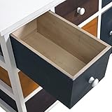 Rebecca Srl Kommode Schubladenschrank Schubladenkommode Sideboard 6 Schubladen Paulownienholz mehrfarbig Knöpfen Shabby Look Schlafzimmer Wohnräume (Code RE4337). - 5