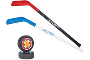 DimyFew 2 Pieces Mini Hockeyschläger für Kinder, 2 Mini Hockeyschläger und 2 Ballset, Hockey Trainingsausrüstung, Feinmotorik Sport Starterset Outdoor-Spielzeug für Kinder Im Alter von 3–7 Jahren