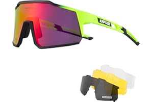 KAPVOE Polarized Cycling Glasses With 4 Interchangeable Lenses Tr90 Frame For Men Women Sports Sunglasses Mountain Bike Glasses MTB Bicycle Goggles Running