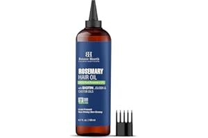 Botanic Hearth 100% Pure Rosemary Oil For Hair Growth Infused With Biotin | Hair Strenghtening Treatment | Nourishing & Volumizing | With Jojoba & Castor Oil | Non GMO Verified | 6.7 fl oz