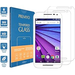 PREMYO 2 Piezas Cristal Templado para Motorola Moto G 2015 Protector Pantalla para Moto G-3 Dureza 9H Vidrio Lámina Protección Compatible con Moto G 3a Generación Sin Burbujas contra Arañazos