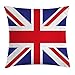 Produktbild K0k2t0 Union Jack Throw Pillow Cushion Cover, Classic Traditional Flag United Kingdom Modern British Loyalty Symbol, Decorative Square Accent Pillow Case, 18 X 18 inches, Royal Blue Red White