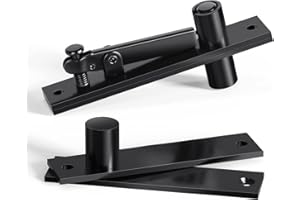 Fenghome Charnière pivotante, charnière de porte cachée en acier inoxydable pour porte secrète en bois, rotation à 360 degrés, charnières invisibles robustes pour porte cachée, bibliothèque (noir)