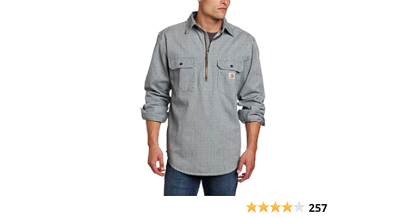 Hickory Stripe Shirt Denim Quarter Zip 