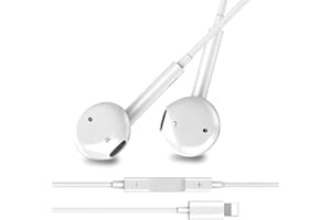 Kogwjte Cuffie In-ear Phone con filo Hi-Fi Stereo Auricolari, Controllo del Volume Isolamento del Rumore Earphones Compatibile con Phone 14 Pro Max/13/12/Mini/11/SE/XS Max/X/XR/8 Plus/7