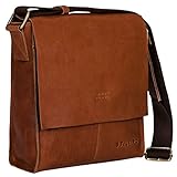 STILORD 'Malte' Vintage Messenger Bag Leder klein | Unisex Ledertasche für Herren und Damen aus hochwertigem Rindsleder | Echtes Naturprodukt: Leder Umhängetasche mit ausgeprägtem Vintage Design und Farbakzenten für eine einzigartige Optik