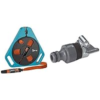 GARDENA Classic roll-fix Flachschlauch 15 mit Kassette & Wasserdieb: Universal Wasserhahn-Adapter zum Anschluss des…