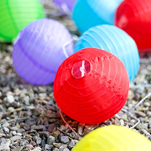 Plaights Lampion Lichterkette mit 20 LED’s in bunt | Sommerlichterkette für draußen mit Timer Funktion | perfekte Dekoration für Garten, Terrasse, Balkon, Party und Feiern - 2
