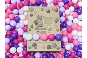 BÄLLEBAD24 100 bolas de plástico orgánico para piscina de bolas de caña de azúcar renovable, materias primas, 6 cm de diámetro, guardería y calidad comercial (BB04)