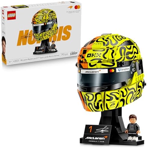 LEGO Editions Casco di Lando Norris McLaren Mastercard F1 Team - Gadget F1 - Kit di Modellismo con Minifigure da Collezione - Regalo per Ragazzi da 14 anni in su e Adulti Fan dei Motorsport - 43023