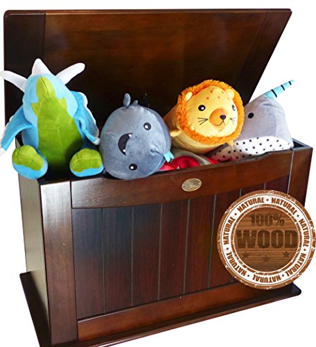 Quirky Bubba Toy Chests & Storage - Storage Boxes for Toys - White Wood Solid Toy Chest - Toy Chests For Kids - Chests For Storage - Toy Storage Box - Chest For Kids Nursery Children Room Toy (Walnut Chestnut)