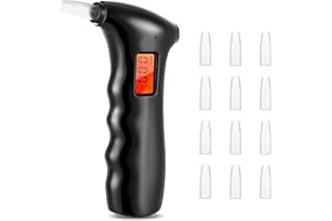 Cumnvulnt Breathalyzers, Professional Alcohol Breathalyzer with 12 Mouthpieces, Portable Alcohol Tester with LCD Display Digital Fast for Personal Home Use