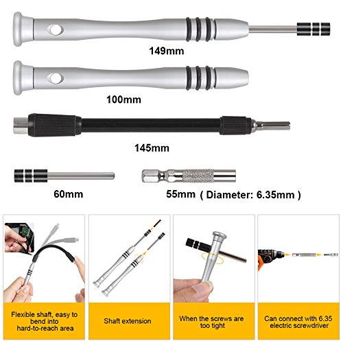 Kootek Schraubendreher Set mit 56 S2-Präzision Bits, Magnetische Mini Schraubenzieher Set Werkzeugset für IPhone7, IPhone7 Plus, IPhone, Handy, Tablet, Macbook, Xbox, PC, Uhr etc.(60 in 1) - 5