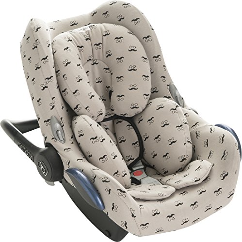 Janabebe® – Baumwollbezug Mr Mustache Maxi -Cosi Cabriofix, Citi, Streety.fix, Jané Koos, Abdeckung Stubenwagen , Autositz , + Schutz Gurtzeug, - 7