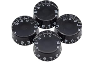 Dopro 4pcs USA(Imperial) LP Guitar Speed Dial Knobs 24 Fine Splines Control Knobs for USA Les Paul/CTS Pots Black