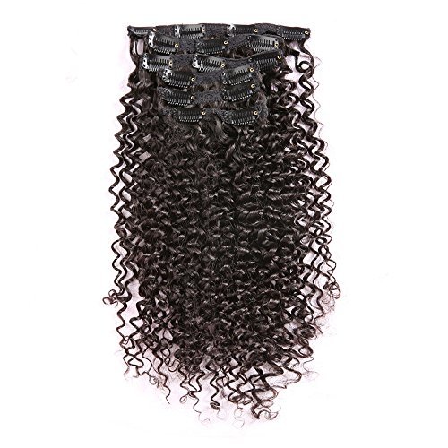 30,5 cm Kinky bouclés Clip en Extensions de cheveux clip INS brésilien Remy Cheveux humains pour femme noire Couleur naturelle 8 pièces 70 g/un Lot