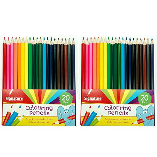 40pk Colouring Pencils | Artists Quality Colouring Pens | Adult Sketch Drawing Pencils Kit | Assorted Colored Pencils Set for Kids