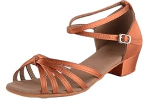 Baijiaye Donna/Bambino Scarpe da Ballo Latino Sala da Ballo Standard Modern Jazz Samba ChaCha Tacco 3cm Scamosciato Suola