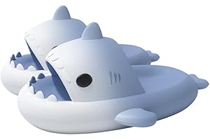 SISTTKE Chanclas de Playa para Niña Niño Pantuflas de Tiburón Zapatillas de Ducha Antideslizante Zapatos de Piscina Sandalias Ligero Verano Shark Sliders Slippers