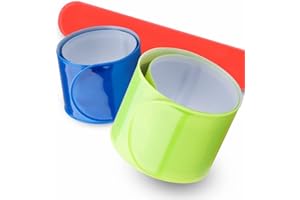 ANTEVIA MATÉRIAUX Antevia - Set di 4 braccialetti riflettenti riutilizzabili all'infinito, più di 10 modelli, fasce di sicurezza per corsa in bicicletta, colore: blu e giallo (Reflective)