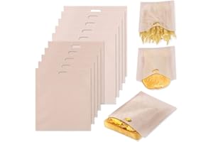 TAO PIPE AIM Cloudbed wiederverwendbare Toaster-Beutel mit Antihaftbeschichtung, waschbar, hitzebeständig, Sandwich-Taschen für Pizza, Brot, Snack, für Mikrowelle, Toaster, Ofen, Grill, BPA-frei, 10 Stück