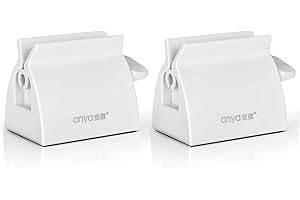 BUJINGYUN Zahnpasta-Rollwerkzeug, Tubenausquetscher, Ständer für Badezimmerzubehör, 2 Stück weiß