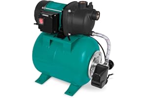 VONROC Pompe Hydrophore avec Pressostat 800W - 3300L/H - 4 Bars - Réservoir 19L – Boitier de la Pompe en Plastique - Alimentation en Eau Maison et Jardin