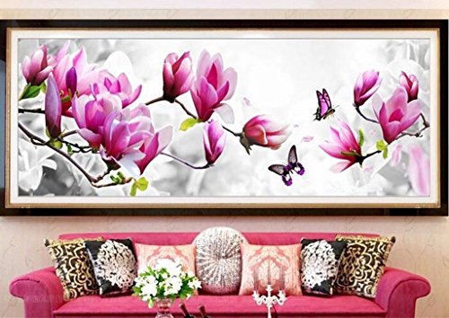 KAMIERFA Kunst DIY Handarbeit Kreuzstich Stickpackung Stickkissen Prachtmagnolie