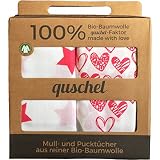 2x Pucktuch / XL Mullwindel 120x120cm aus 100% Bio-Baumwolle, GOTS zertifiziert - 2