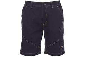 PAYPER Caracas Bermuda da Uomo 100% Cotone Chiusura Zip Tasca Porta Metro Posteriore Bande Reflex Blu Navy