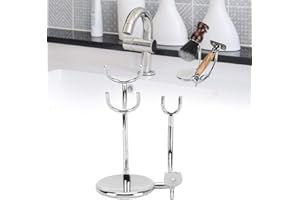 TMISHION Razor Holder, Metal Razor Holder, Manual Shaving Brush Bowl Holder Electroplating Holder for Shaving Brushes and Razors for Men Safety Razors