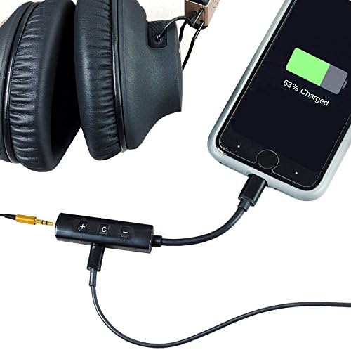 Lightning Charge + Headphone Adapter / Splitter - NKT MFi [Made For iPhone] Lightning 2 in 1 Charger and Audio 3.5mm Aux Adapter Cable Splitter - With Controls - For Lightning Compatible iPads &amp; iPhone X / 8 / 8 Plus / 7 Plus / 7]