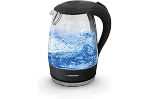 Esperanza EKK011K Salto Angel Czajnik Elektryczny, 2200 W, Przezroczysto/Czarny