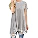 Produktbild ZIYOU Kurzarm Damen, Frauen Freizeit Bluse T-Shirts/Casual Oberteile Beiläufig Pullover Lose Sport Hemd (Grau, M)