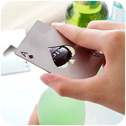 MECO Smart Edelstahl Poker Card Ace of Spades Drehverschlussöffner Flaschenöffner Soda Bier Elegantes Geschenk - 4