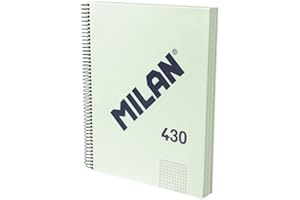 MILAN® Cuaderno A4 con tapa dura, papel cuadriculado (5 x 5 mm), 120 hojas de 95 gr/m², colección goma 430, verde