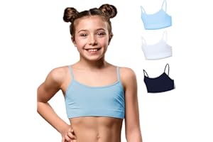 FOCENZA Top Bambina con Spalline Sottili in Morbida Microfibra, Elasticizzato e Confortevole per Ginnastica Artistica, Danza e Sport, Multipack da 3 Pezzi, Made in Italy