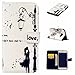 Produktbild KSHOP PU Leder Hülle für Samsung Galaxy S7 Edge Taschen Magnetverschluss Bookstyle Handyhülle Case Cover Ultra Slim Smart Ledertasche Flip Etui mit Standfunktion Anti Finger Muster Prägung Erleichterung - Paare, die unter Beleuchtung Love + Metall Touch-Pen schwarz