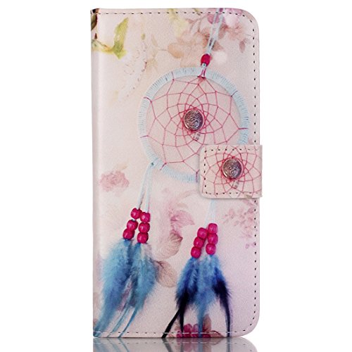 CaseHome iPhone 6/6S 4.7 Inch Hülle,Schutzhülle Tasche Leder Mit Kartenfach Magnetverschluss Standfunktion Slim-Schutzhülle Folio Schalen Fall Mit Karten-/Geldscheinfach Für Apple iPhone 6/6S-Rosa Traumfänger - 2